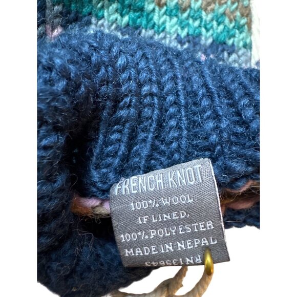 NWT Handmade Wool Knit Leg Warmers Fair Trade Artisan Nepal Multicolor Fair Isle - Picture 5 of 8